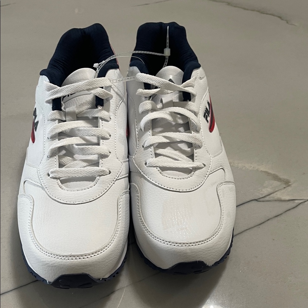Fila White and Navy Athletic Shoes